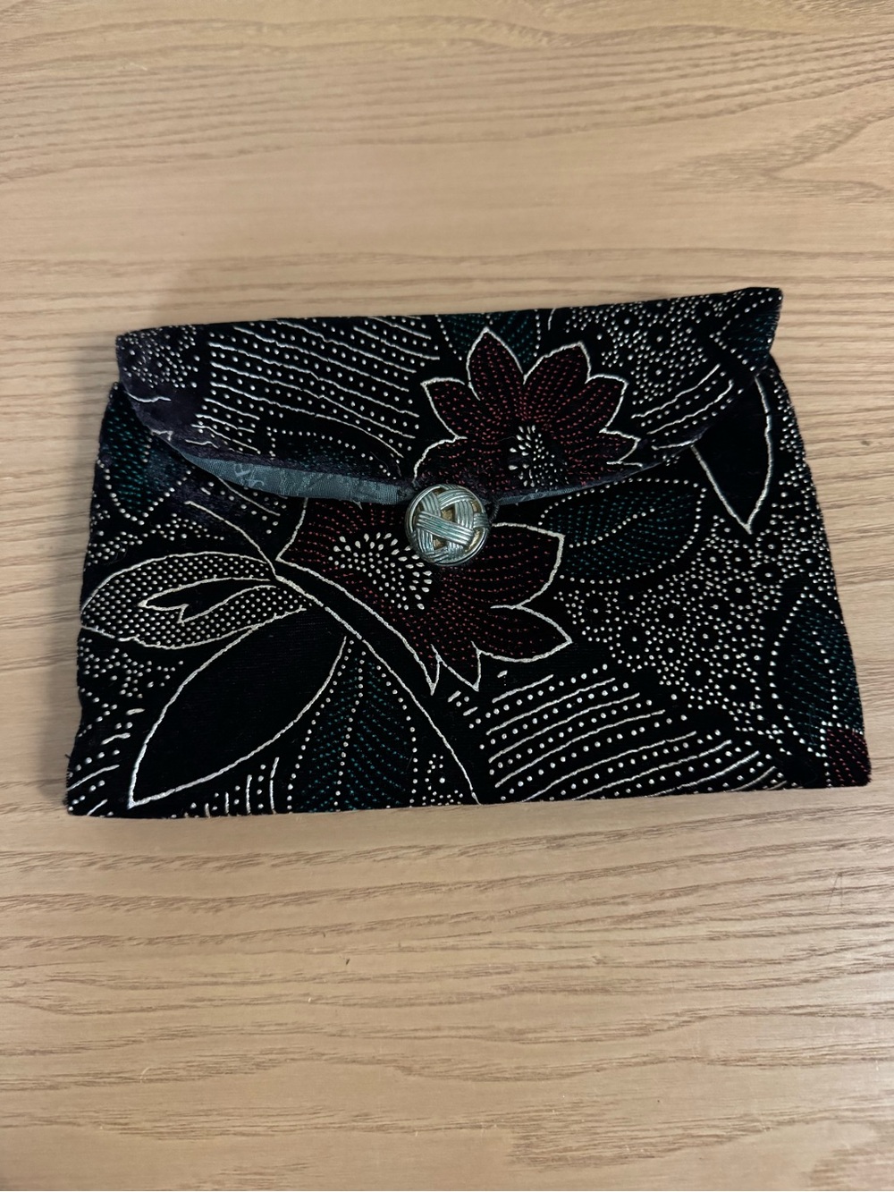 VINTAGE Stanley Blacker Velvet Embroidered Floral Clutch Bag - Rare find!